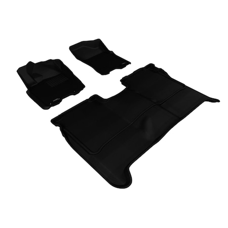 U-Ace 3D Maxpider Custom Fit Complete Kagu Black Floor Mat for 2004-2015 Crew Cab Nissan TI Models L1NS06301509